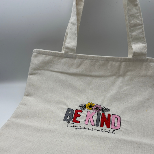 BE KIND (rosa) - Totebag aus Rohbaumwolle