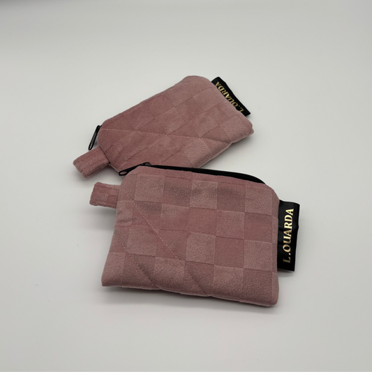 Münztasche aus Samt altrosa