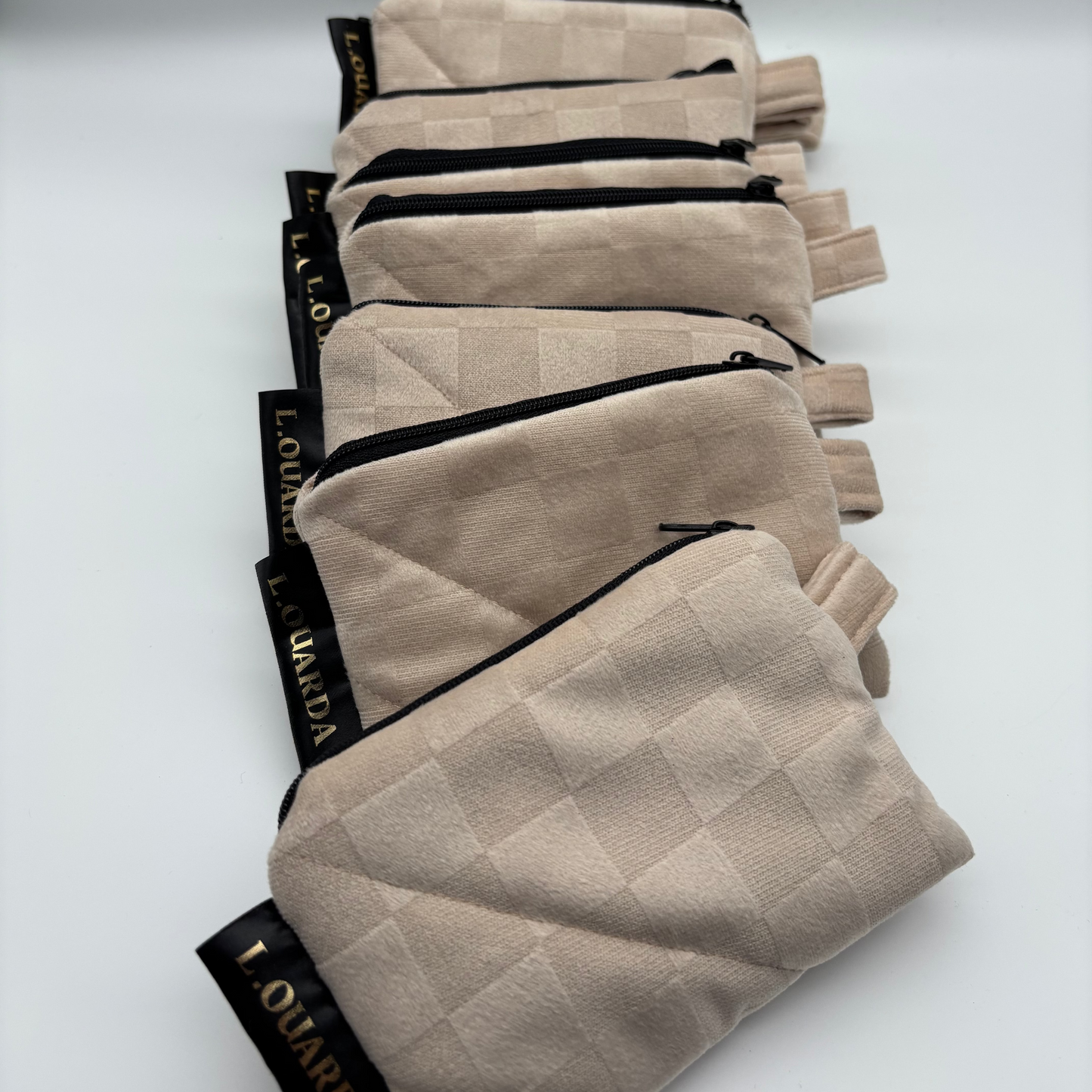 Münztasche aus Samt hellbeige