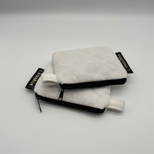 Münztasche aus Samt weiß