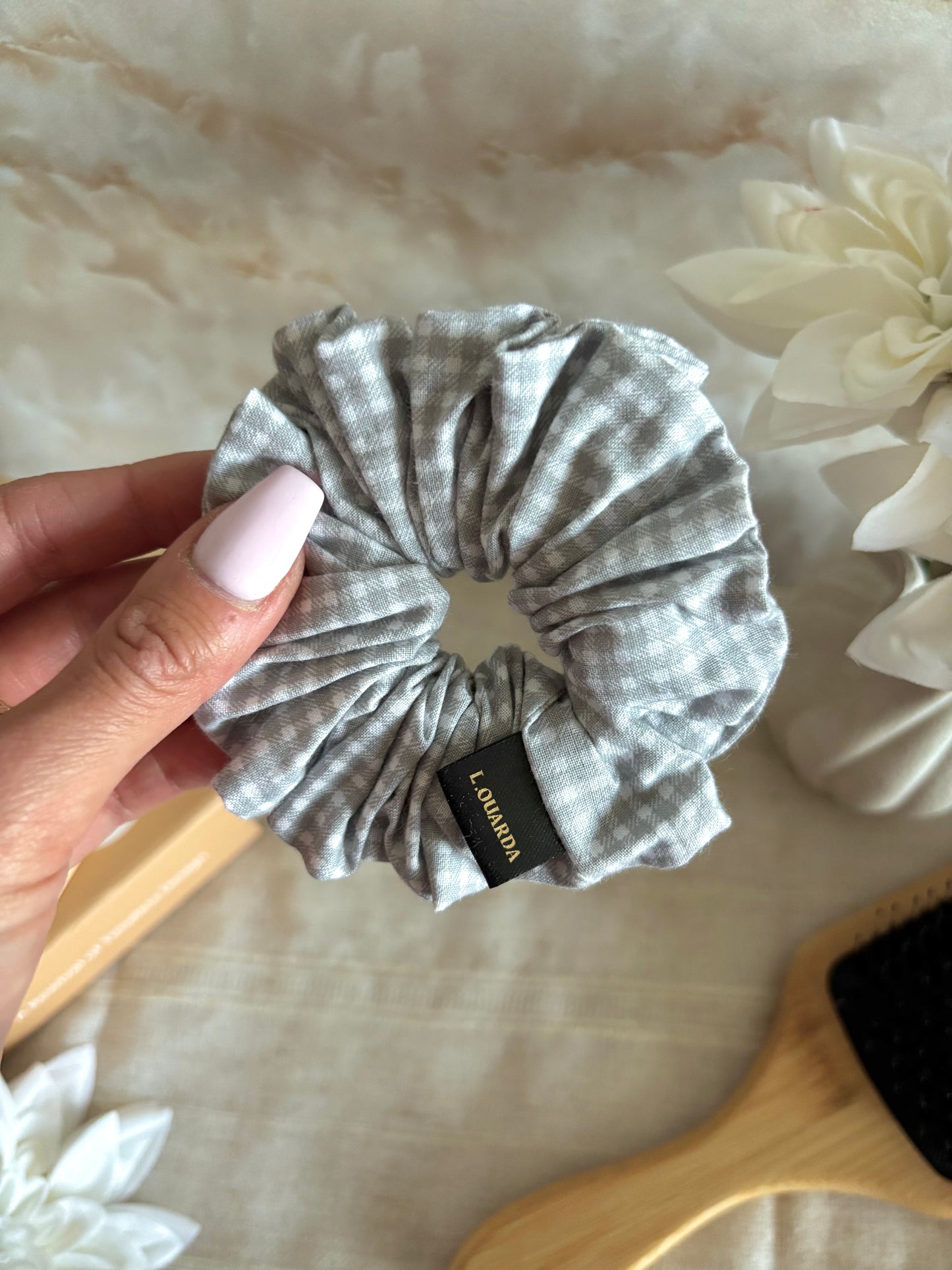MIA Scrunchie regular grau kariert