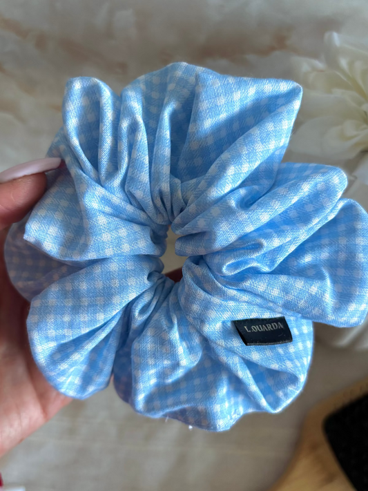 MIA Scrunchie XL hellblau kariert