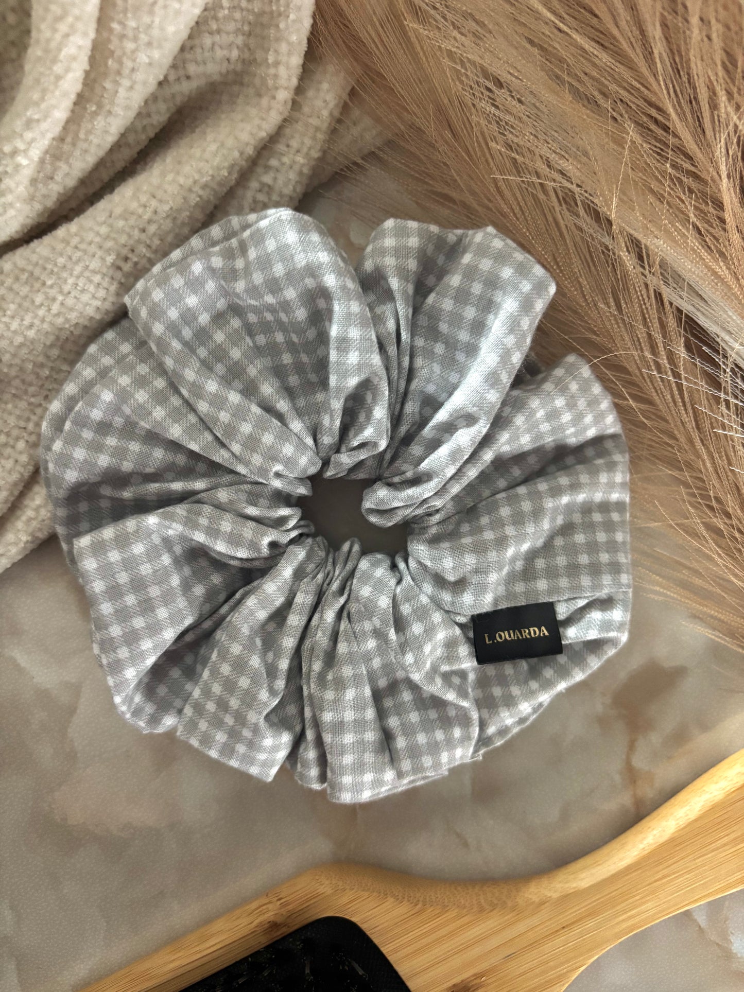 MIA Scrunchie XL grau kariert
