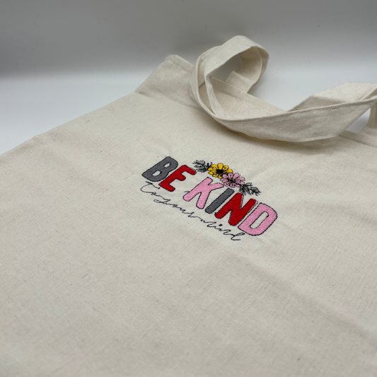 BE KIND (rosa) - Totebag aus Rohbaumwolle