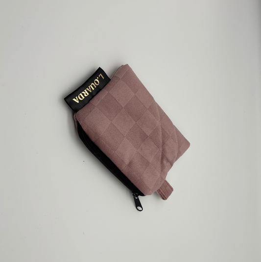 Münztasche aus Samt altrosa