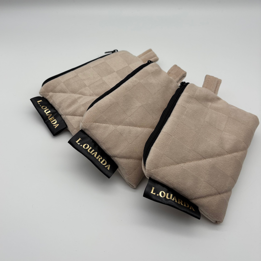 Münztasche aus Samt hellbeige