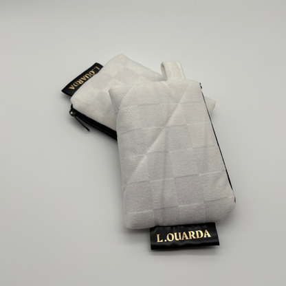 Münztasche aus Samt weiß