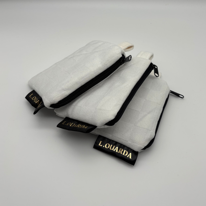 Münztasche aus Samt weiß