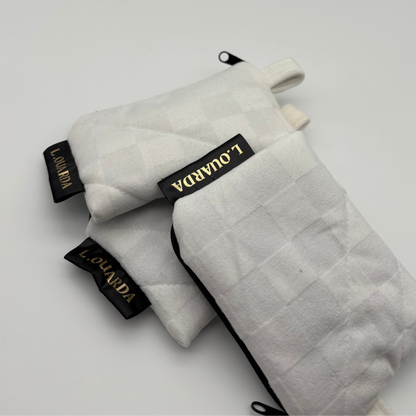 Münztasche aus Samt weiß