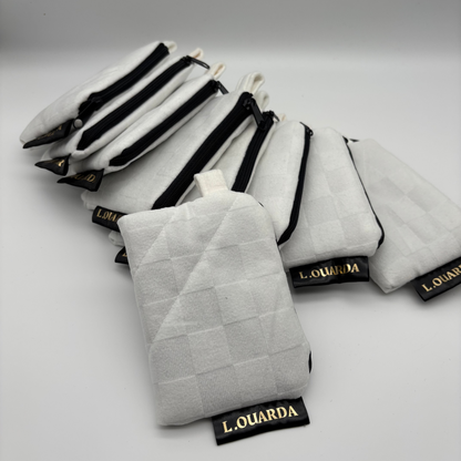 Münztasche aus Samt weiß