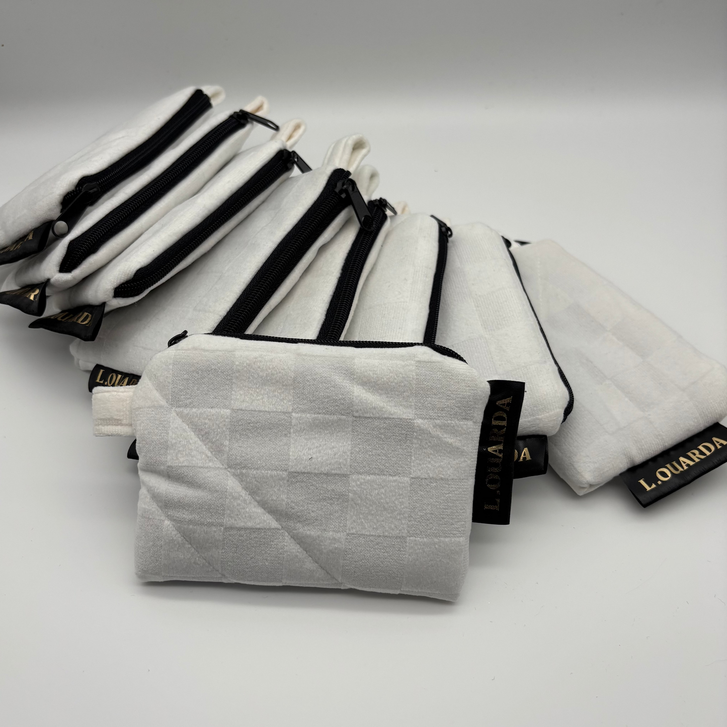 Münztasche aus Samt weiß