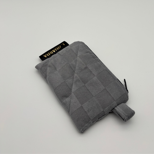 Münztasche aus Samt grau