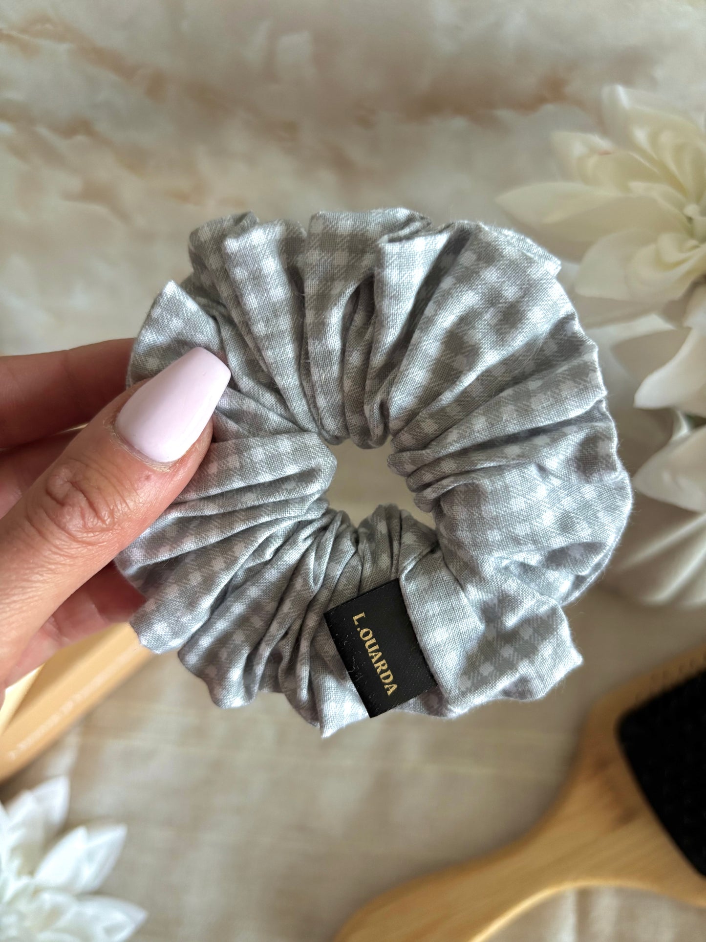 MIA Scrunchie regular grau kariert