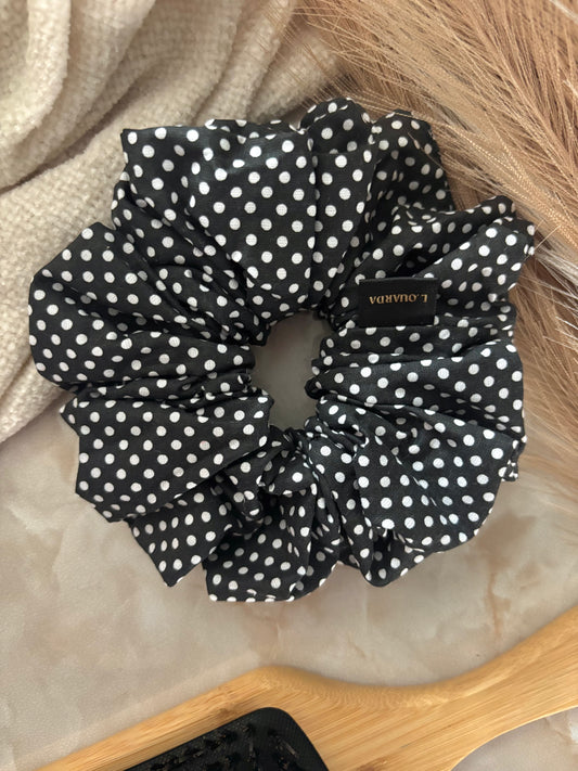 LIVIA Scrunchie XL schwarz mit Pünktchen