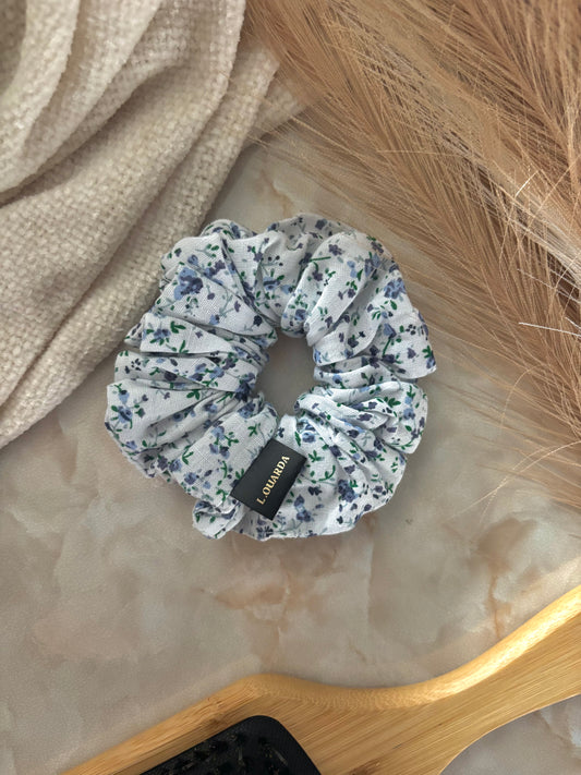 FLORA Scrunchie regular hellblau mit Blümchen