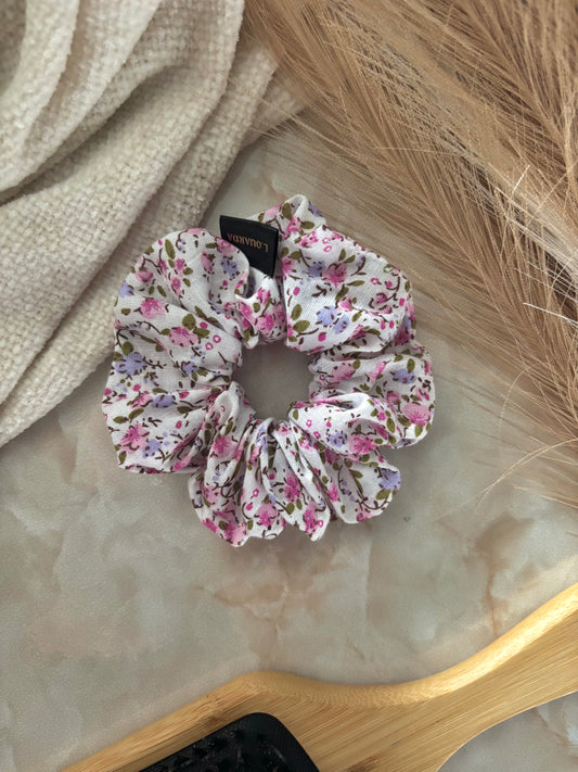 FLORA Scrunchie regular rosa Blümchen