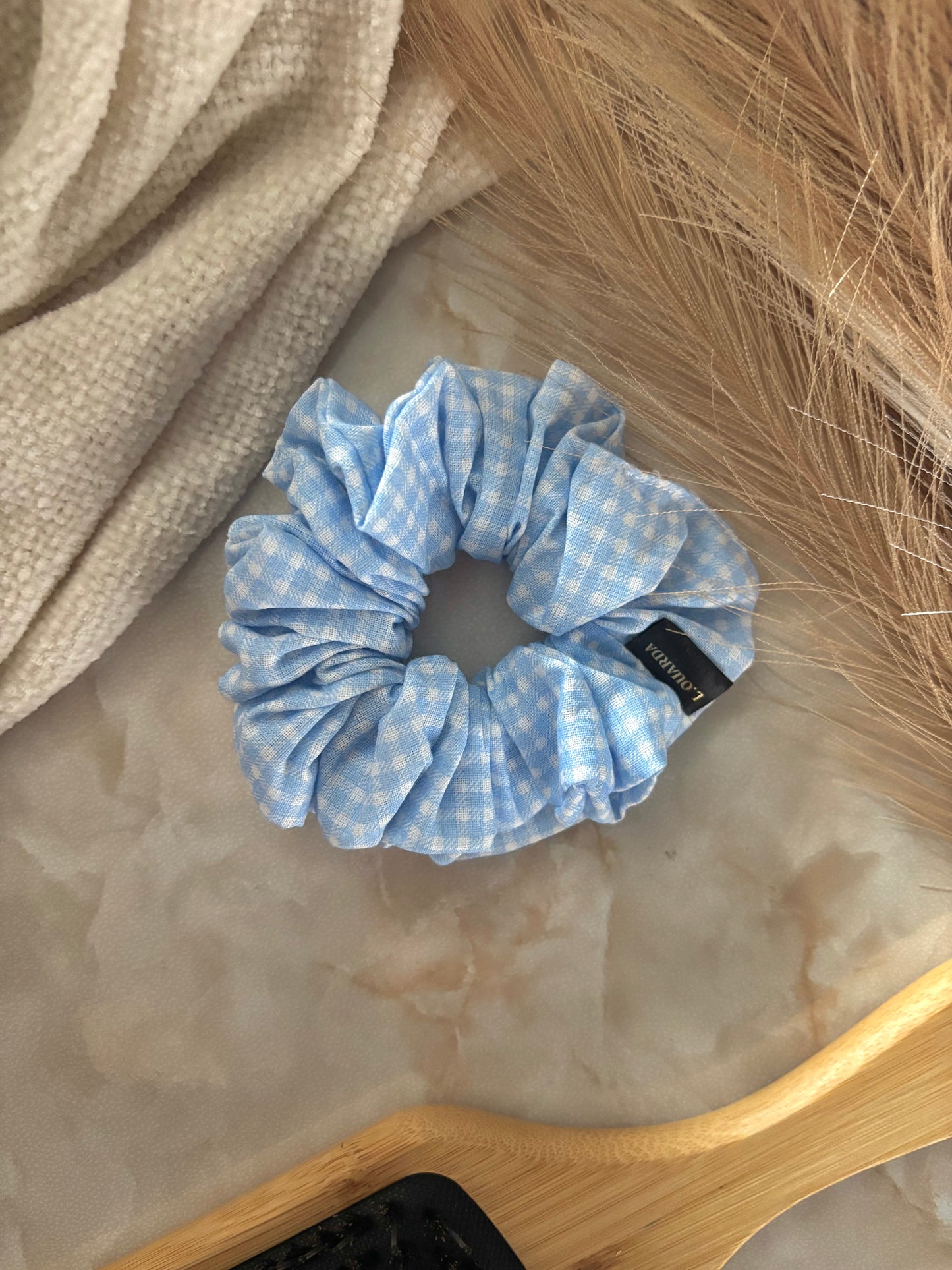 MIA Scrunchie regular hellblau kariert