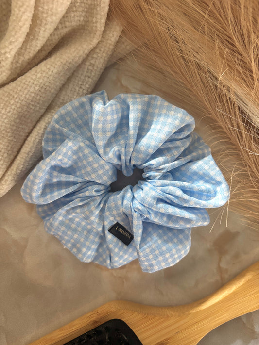 MIA Scrunchie XL hellblau kariert