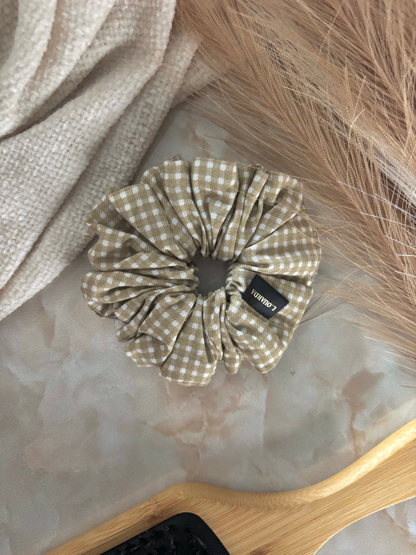 MIA Scrunchie regular beige kariert